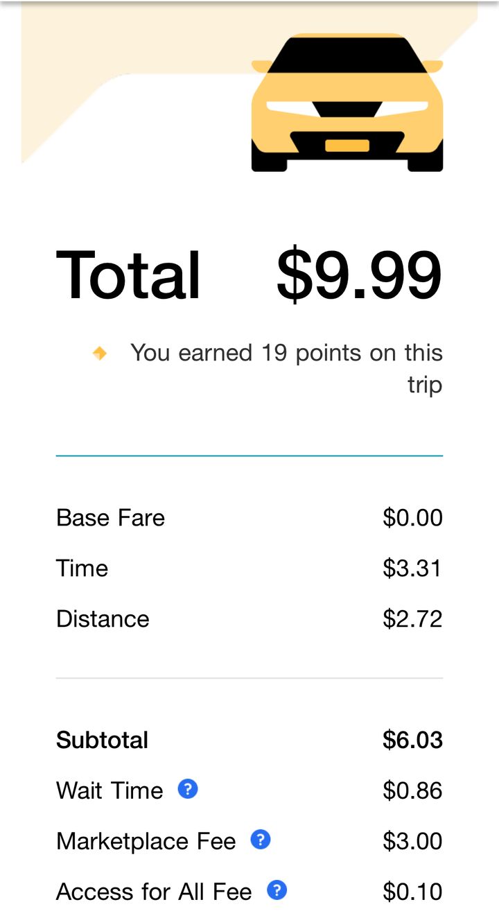 A receipt for an Uber trip that took place in Los Angeles.