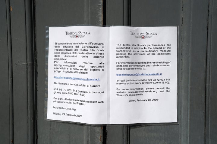 La Scala, cerrada durante una semana por coronavirus