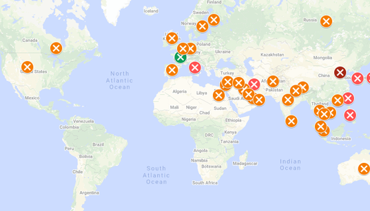 La carte de l’évolution du coronavirus dans le