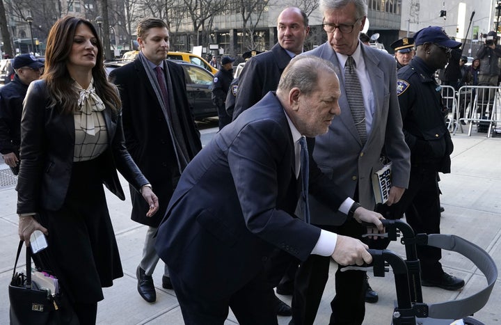 Harvey Weinstein arrives at the Manhattan Criminal Court, on Feb. 24, 2020 in New York City. 