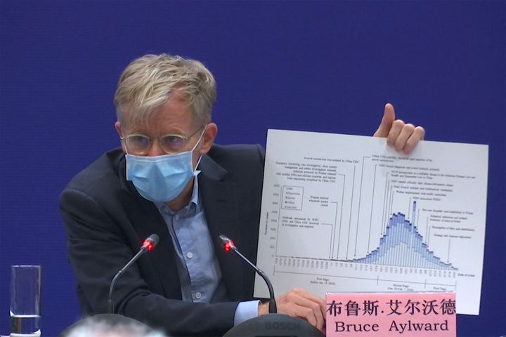 Bruce Aylward, assistant director-general of the World Health Organization, speaking at a news conference in Beijing on Monday.
