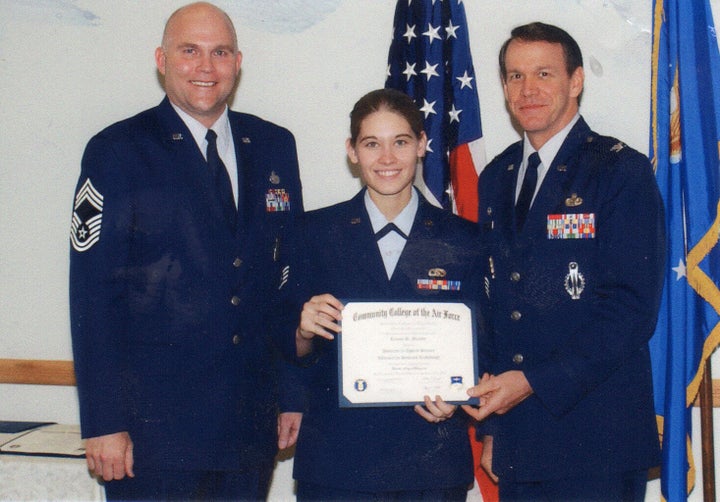 Murphy receives her Associates Degree from the Community College of the Air Force (2002). The first in a list of degrees.