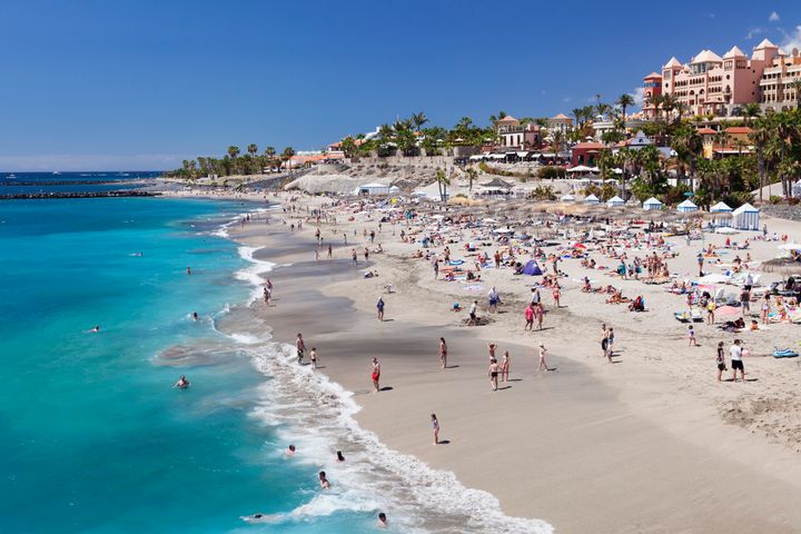 A beach at Costa Adeje, Tenerife. A hotel in Adeje has been put under quarantine after an Italian doctor staying there tested positive for coronavirus. 
