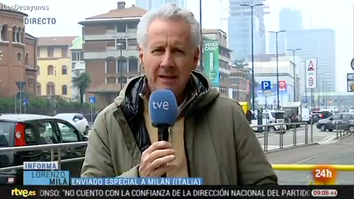 Lorenzo Milá, en 'Los Desayunos' de TVE el martes 25 de febrero de 2020.
