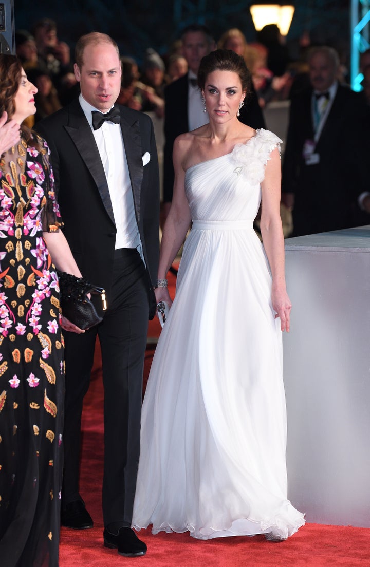 The Duke and Duchess of Cambridge attend the British Academy Film Awards at Royal Albert Hall on Feb. 10, 2019, in London.