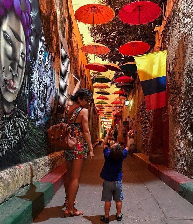 The author and her son in Cartagena, Colombia.