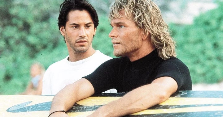 Keanu Reeves and Patrick Swayze in "Point Break"