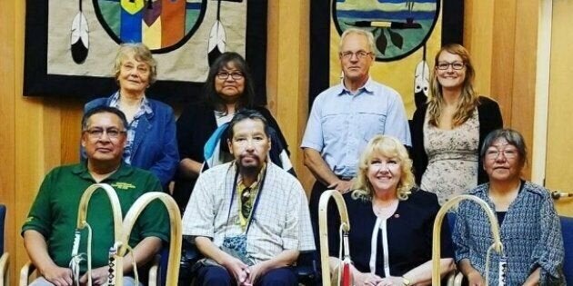 Garnet Angeconeb and other survivors of residential school met with Sen. Lynn Beyak in 2017.