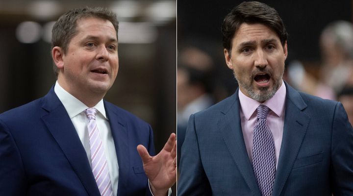 Conservative Leader Andrew Scheer and Prime Minister Justin Trudeau are shown in a composite image on Feb. 26, 2020.