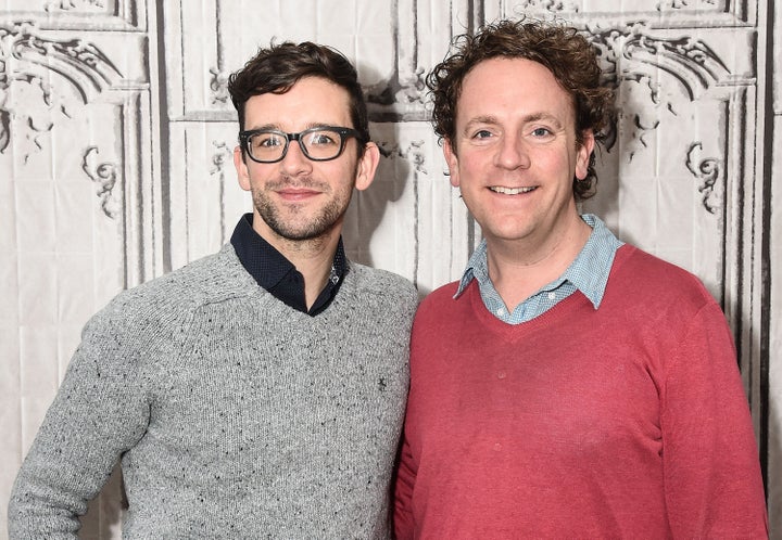 Droege (right) with longtime collaborator Michael Urie, who co-produced "Happy Birthday Doug."