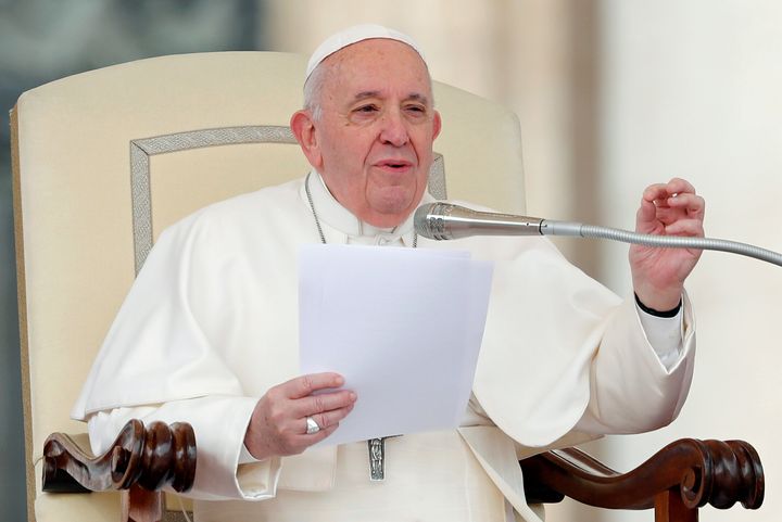 Pope Francis holds his weekly audience on Wednesday in Vatican City. The holy leader says there's too much "verbal violence" in the world today.