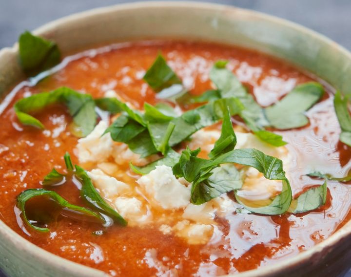 Tomato Soup with Parsley and Feta Cheese