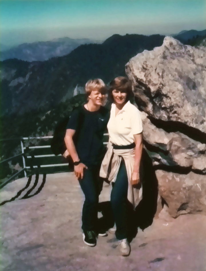 Jason and Judy hiking in the California Redwoods, ca. 1986.