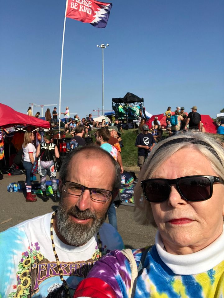 Matt and Judy on Shakedown Alley at the Dead & Company show at Shoreline Amphitheater in Mountain View, California, in July 2018.