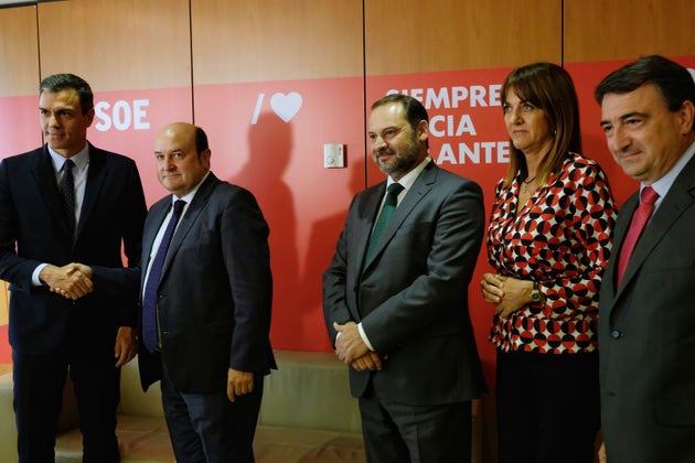 Pedro S&aacute;nchez, Andoni Ortuzar, Jos&eacute; Luis &Aacute;balos, Idoia Mendia y Aitor