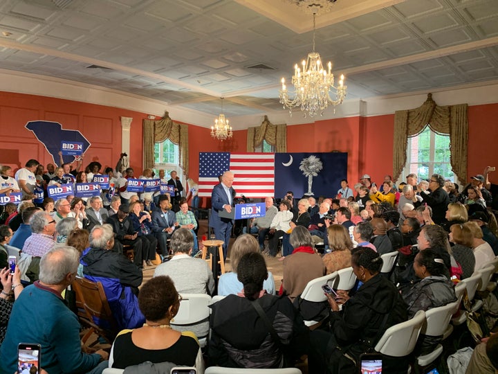 Joe Biden campaigns in Georgetown, South Carolina.