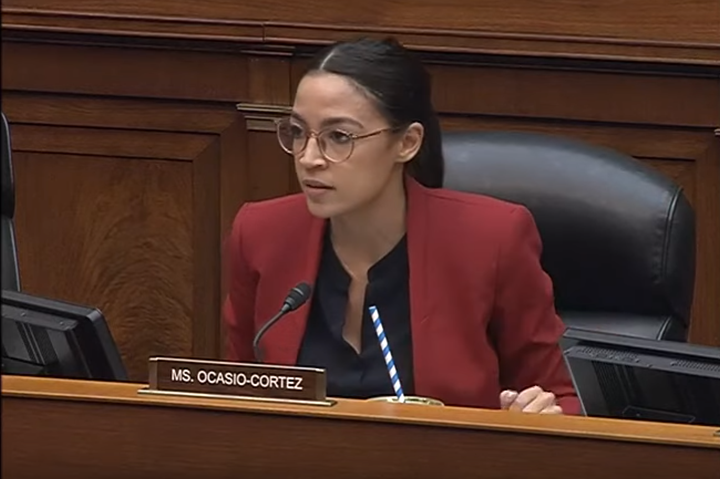 Rep. Alexandria Ocasio-Cortez (D-N.Y.), speaking at a House committee hearing Thursday, talked about her own faith and decried those who cite religious reasons for rejecting medical care for people. She cited a Catholic hospital that canceled a scheduled hysterectomy for a transgender man.