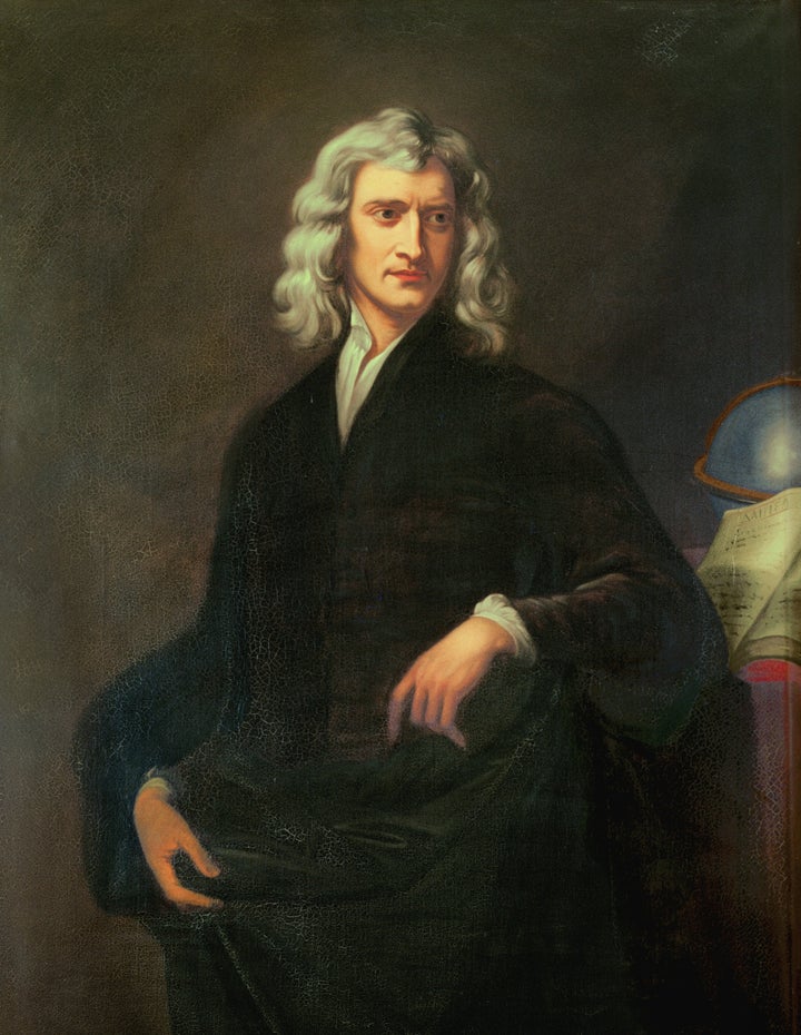 Retrato de sir Isaac Newton.