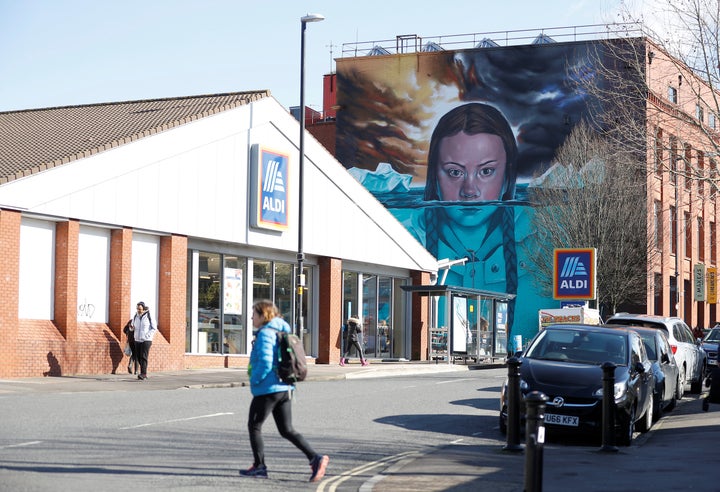 A mural of Greta Thunberg in Bristol. 