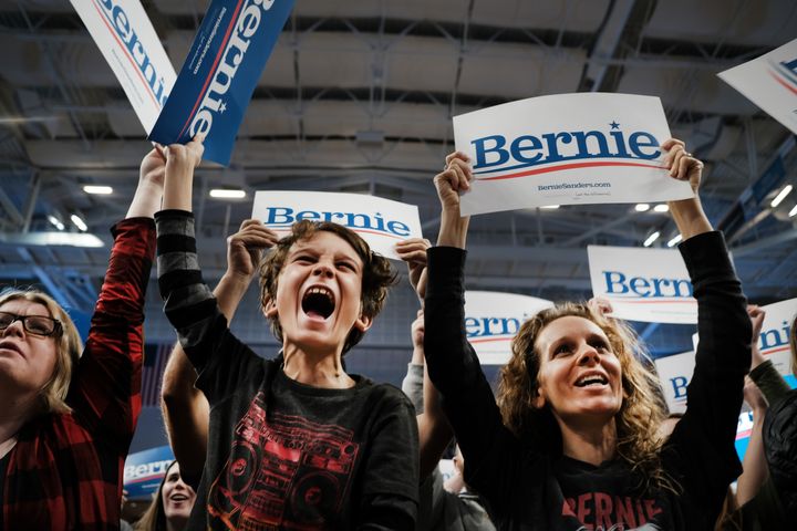 Seguidores del senador Bernie Sanders en un acto de las primarias del Partido Demócrata en South Carolina (EEUU). 