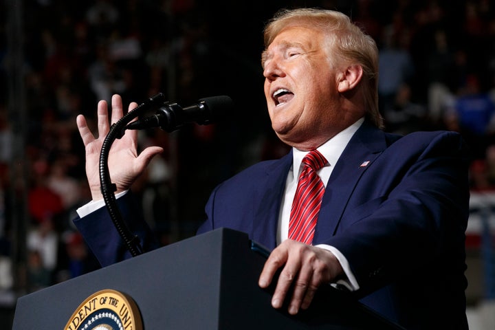 Trump speaks at a campaign rally Friday in North Charleston, South Carolina.