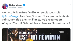Morano propose à Aïssa Maïga de “repartir en Afrique si elle n’est pas