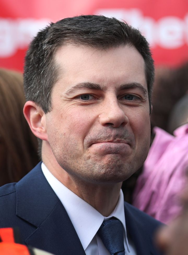 Democratic presidential candidate former South Bend, Indiana Mayor Pete Buttigieg participates in the Edmund Pettus Bridge crossing reenactment marking the 55th anniversary of Selma's Bloody Sunday on March 1, 2020 in Selma, Alabama.