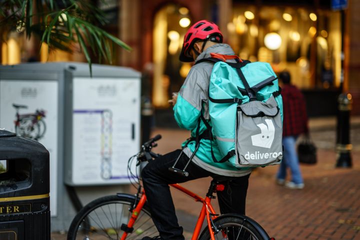 A Deliveroo driver. Workers in the gig economy could be left out of pocket if forced to self-isolate