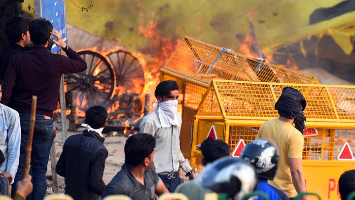 Rioters at Jaffarabad, near Maujpur on February 24, 2020.