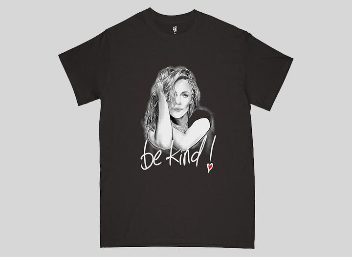Be kind t-shirt with hand drawn illustration by Keith Lemon.