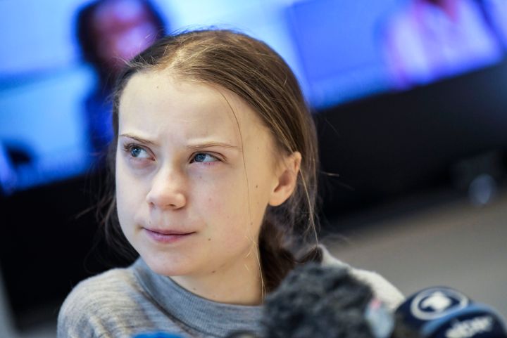 Swedish climate activist Greta Thunberg gives a press conference in Stockholm on Jan. 31, 2020. 