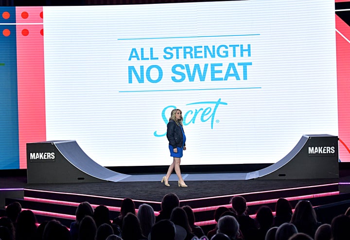 LOS ANGELES, CALIFORNIA - FEBRUARY 11: Associate Brand Director of P&G’s Secret Deodorant Sara Saunders speaks onstage during The 2020 MAKERS Conference on February 11, 2020 in Los Angeles, California. (Photo by Emma McIntyre/Getty Images for MAKERS)