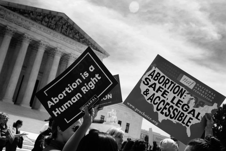 Abortion rights activists outside the U.S. Supreme Court on May 21, 2019, to protest against abortion laws passed across the country.