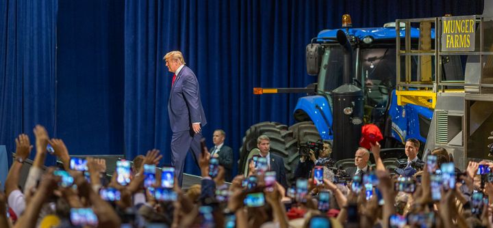 President Donald Trump at a rally with local farmers on Feb. 19, 2020, in Bakersfield, California. 