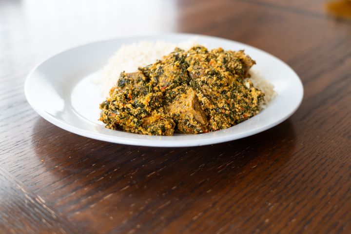 Packed with spinach, egusi soup is a staple in West African cooking. 