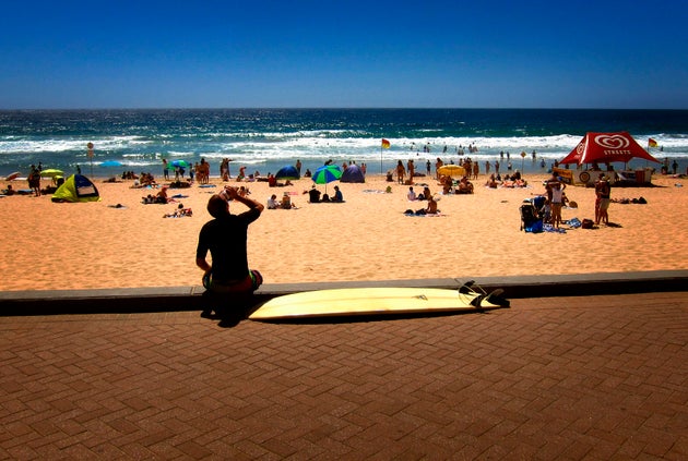 Manly Beach, Sydney on a hot summer's January day.