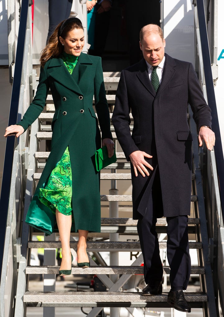 Prince William and the Duchess of Cambridge arrive at Dublin Airport on March 3.