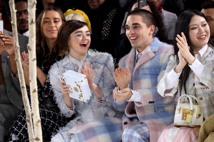 Actress Maisie Williams and her boyfriend Reuben Selby attend the Thom Browne show as part of the Paris Fashion Week Womenswe