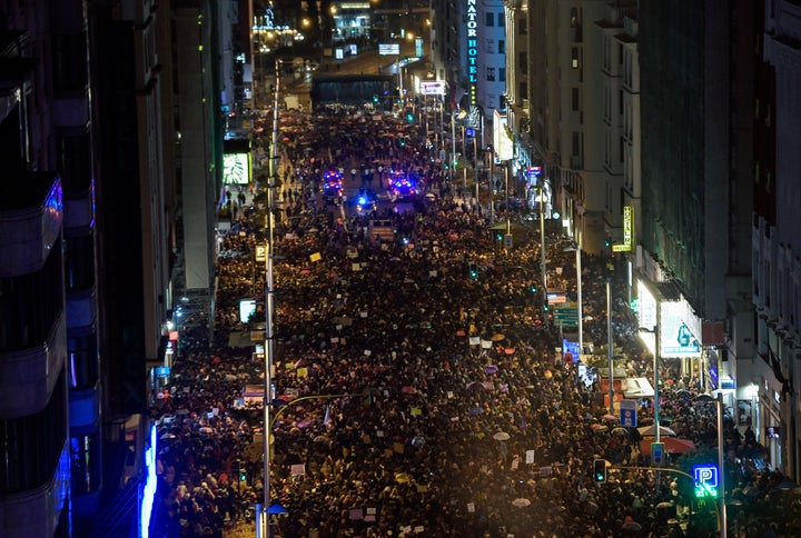 Miles de personas en la manifestación del 8M de 2018 en Madrid. 