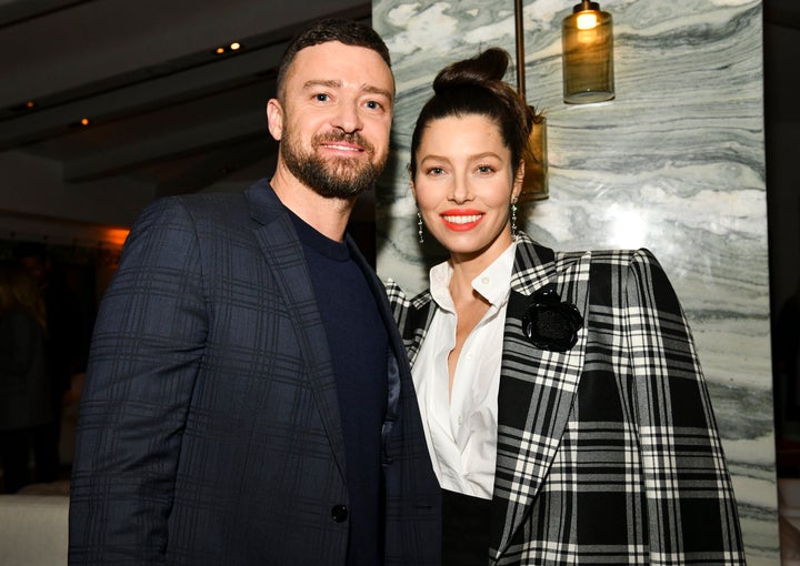Justin Timberlake and Jessica Biel attend the Season 3 premiere of "The Sinner" in February.