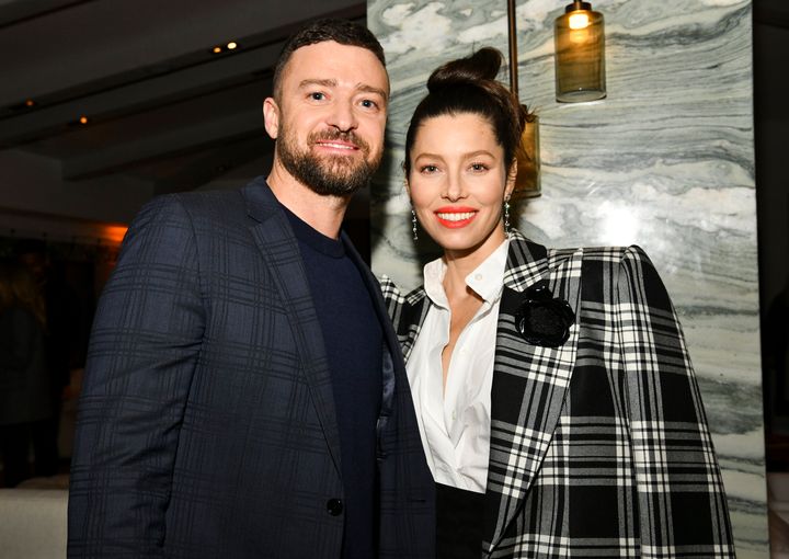Justin Timberlake and Jessica Biel attend the Season 3 premiere of "The Sinner" in February.&nbsp;