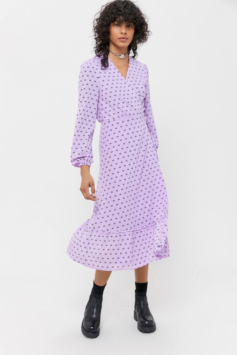 herlipto Miracle Wave Belted Dot Dress