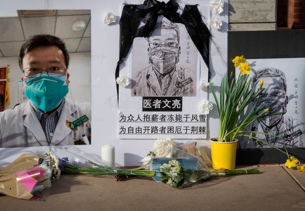 A memorial for Dr Li Wenliang, who was the whistleblower of coronavirus