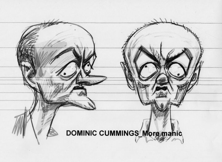A sketch of the Dominic Cummings puppet