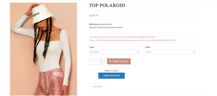 El top POLAROID, a juego con los pantalones de Cristina Pedroche.