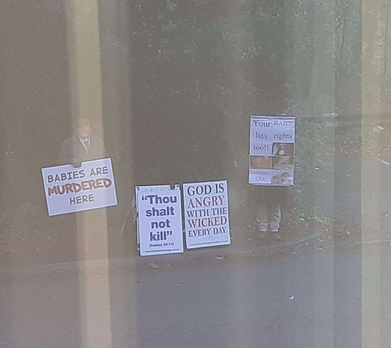 Anti-abortion protesters regularly demonstrate outside a Marie Curie clinic in Manchester 