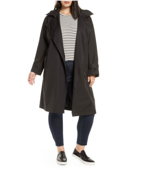 long hooded black coat