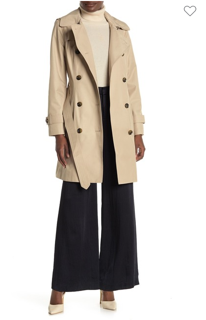 London fog trench coat with detachable hood hotsell & liner