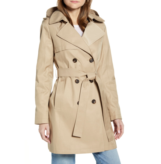 hooded long trench coat