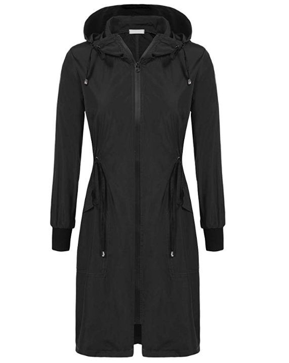 long black trench coat with hood